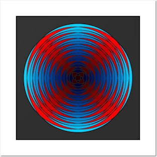 Fuzzy Circular Logic Blue 1 Posters and Art